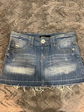 DCS y2k  Women's Blue Distressed Denim Mini Skirt